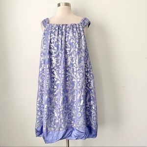 NWT Nicole Miller Lavender Silk Formal Metallic Filigree Dress Women's Size 6